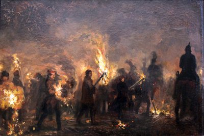 Student Torchlight Procession by Adolph Menzel